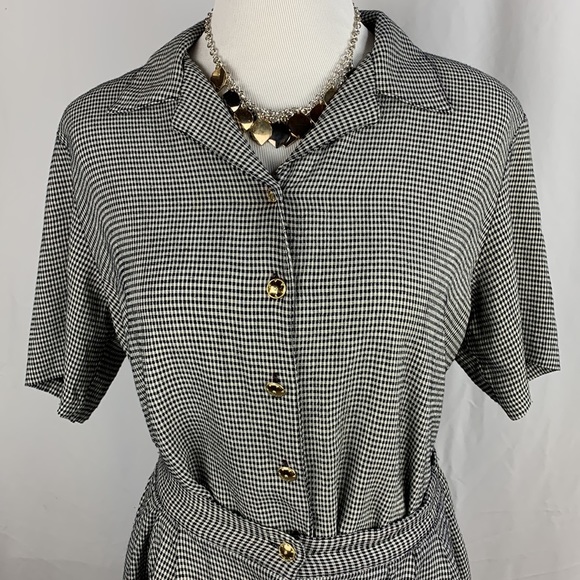 Vintage 2 Piece Short Sleeve Blouse & Midi Skirt Set - Picture 2 of 12